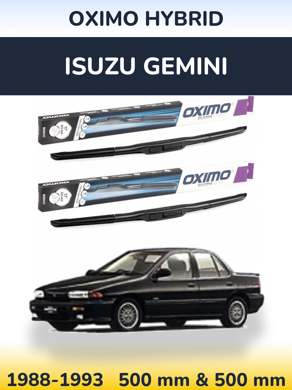 Комплект передних дворников Oximo Hybrid 500 & 500 мм для Isuzu Gemini 1988-1993