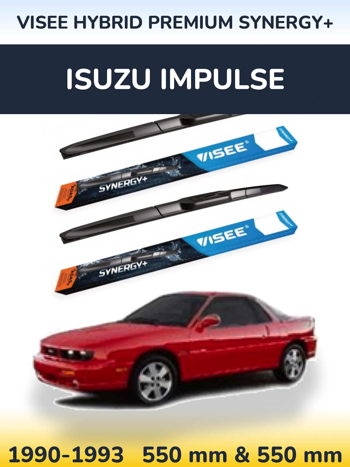 Комплект передних дворников VISEE HYBRID PREMIUM SYNERGY+ 550 & 550 мм для Isuzu Impulse 1990-1993
