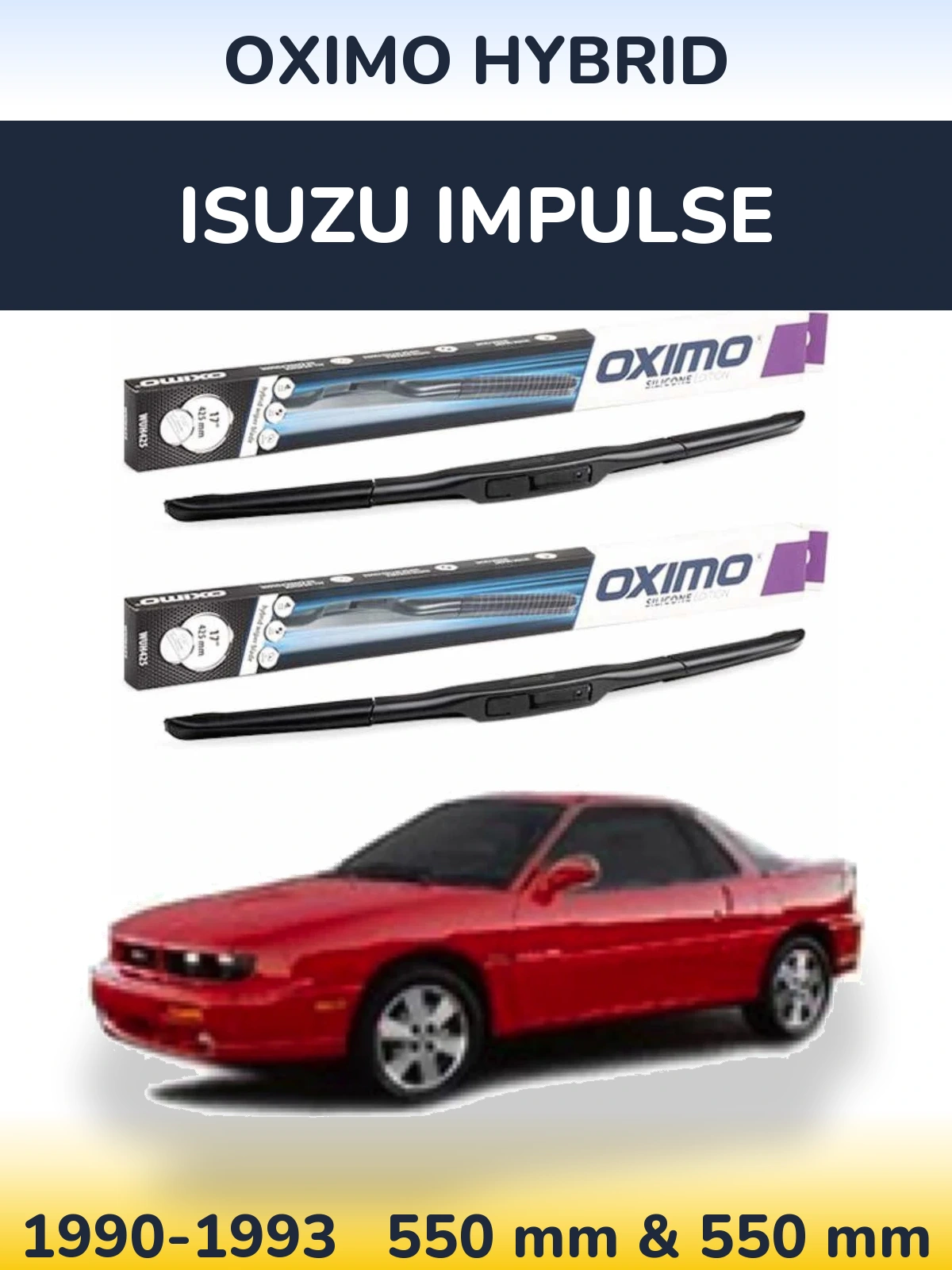 Комплект передних дворников Oximo Hybrid 550 & 550 мм для Isuzu Impulse 1990-1993