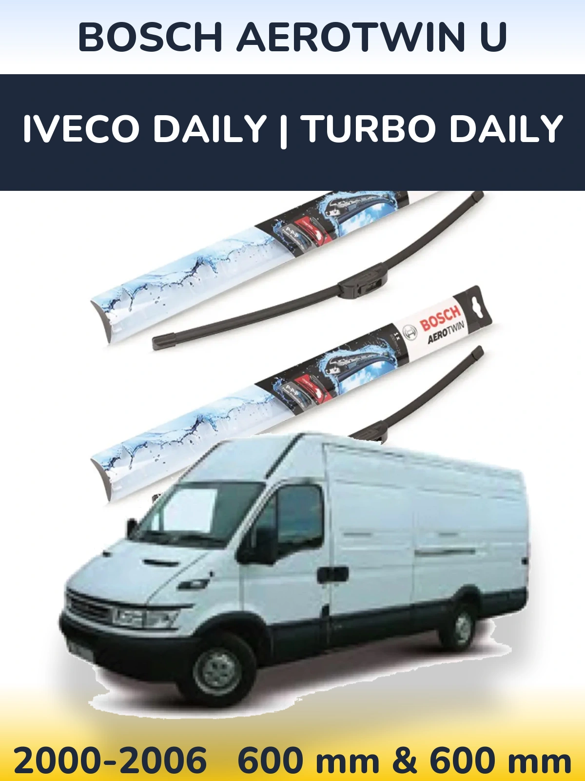 Ștergătoare BOSCH AeroTwin U pentru Iveco Daily | Turbo Daily