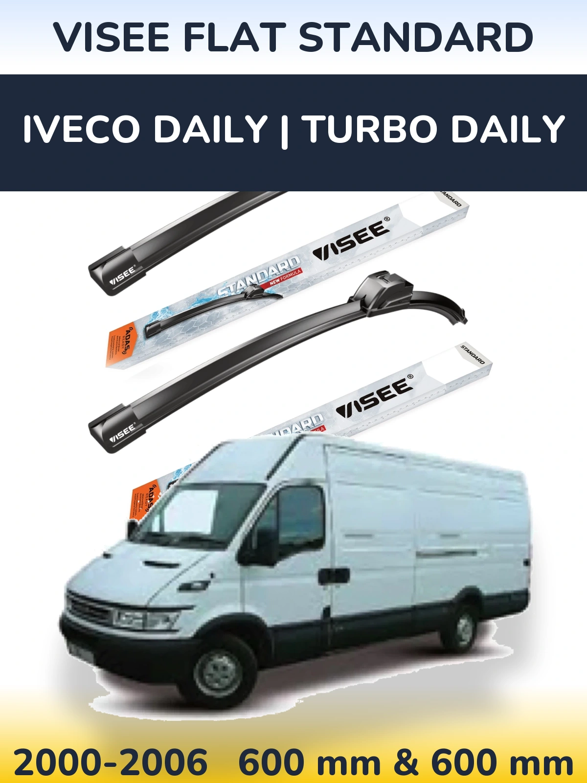 Ștergătoare VISEE FLAT STANDARD pentru Iveco Daily | Turbo Daily