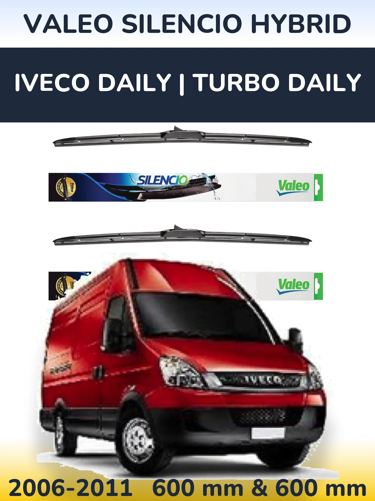 Ștergătoare Valeo Silencio Hybrid pentru Iveco Daily | Turbo Daily