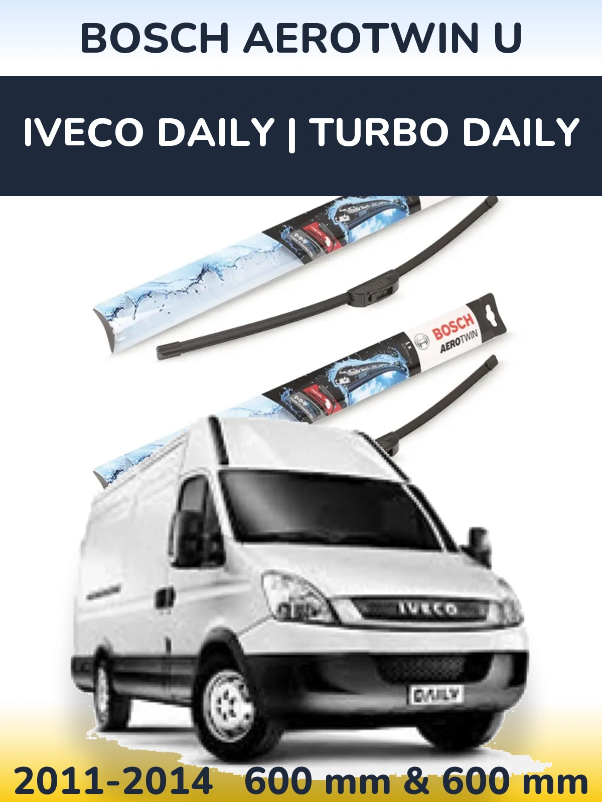 Ștergătoare BOSCH AeroTwin U pentru Iveco Daily | Turbo Daily