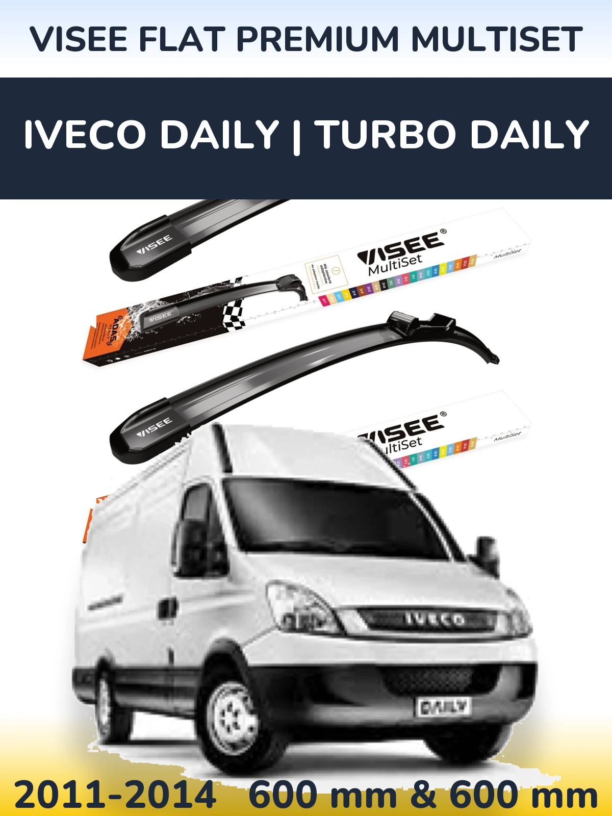 Ștergătoare VISEE FLAT PREMIUM MultiSet pentru Iveco Daily | Turbo Daily