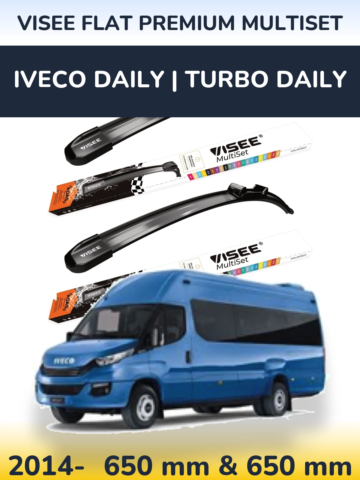 Ștergătoare VISEE FLAT PREMIUM MultiSet pentru Iveco Daily | Turbo Daily