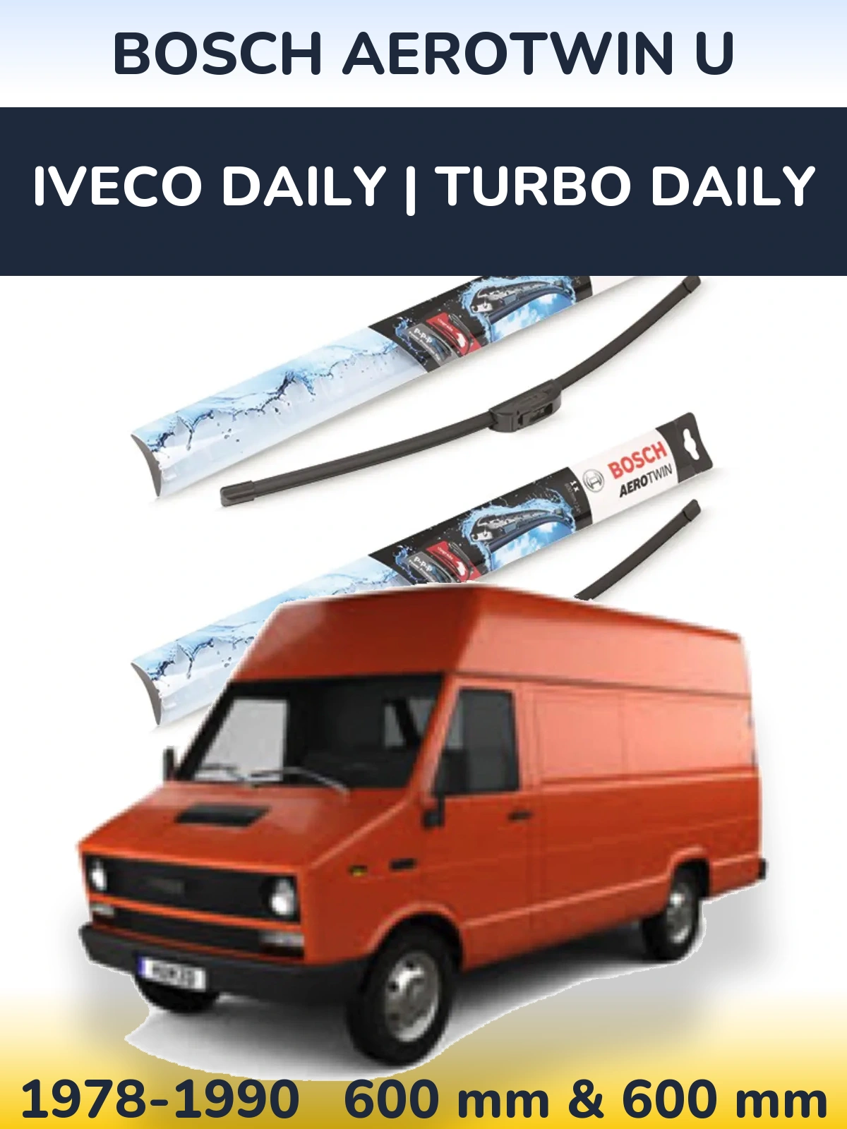 Ștergătoare BOSCH AeroTwin U pentru Iveco Daily | Turbo Daily