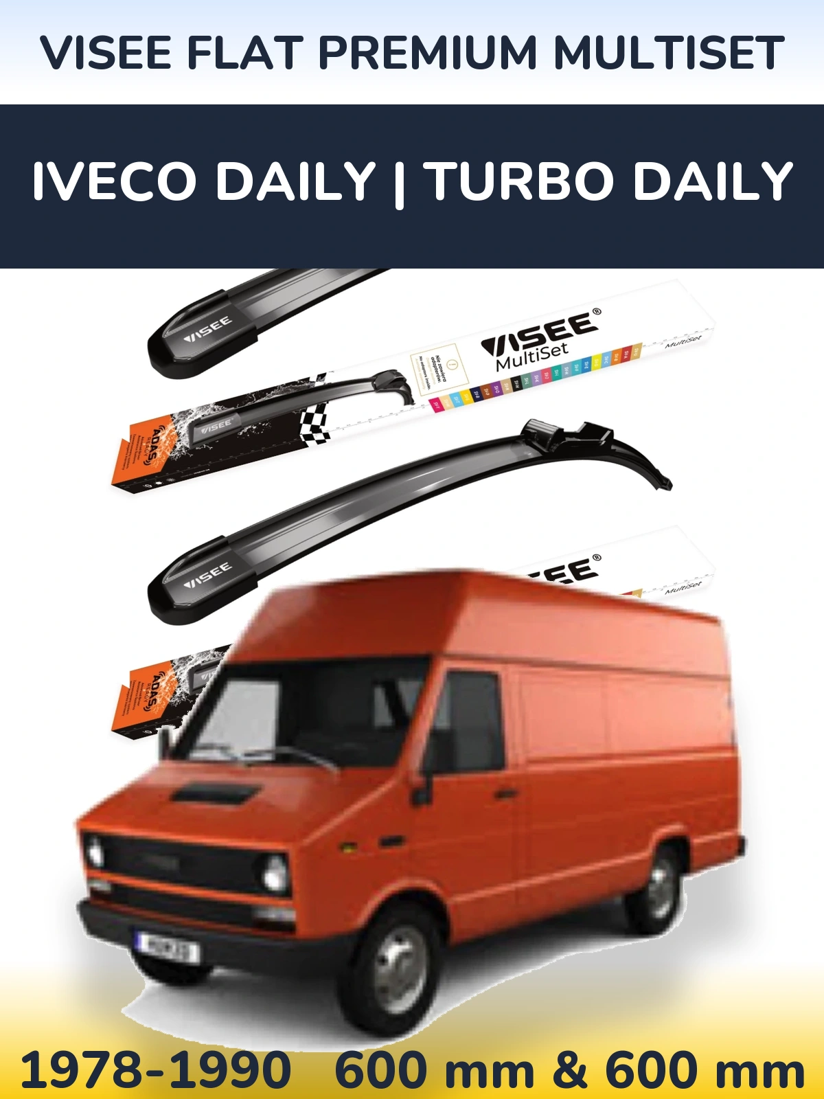 Ștergătoare VISEE FLAT PREMIUM MultiSet pentru Iveco Daily | Turbo Daily