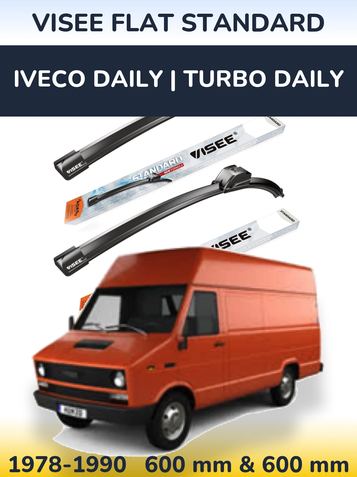 Ștergătoare VISEE FLAT STANDARD pentru Iveco Daily | Turbo Daily