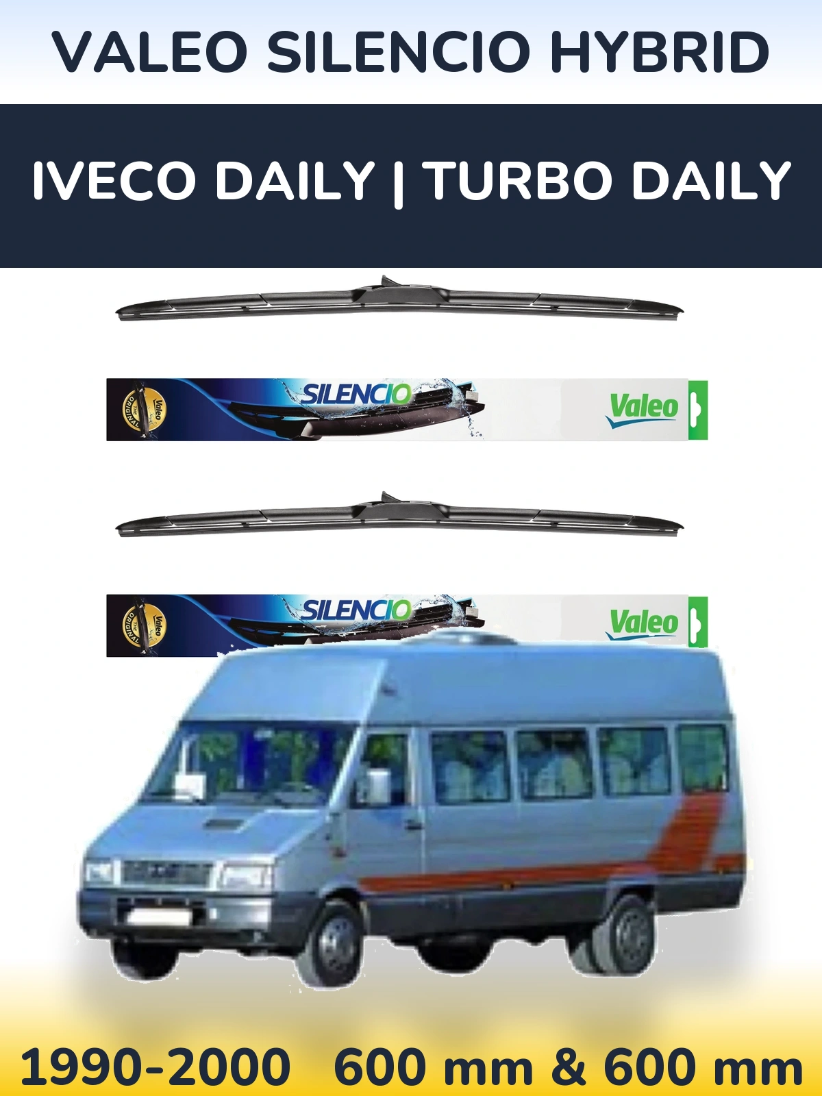 Ștergătoare Valeo Silencio Hybrid pentru Iveco Daily | Turbo Daily