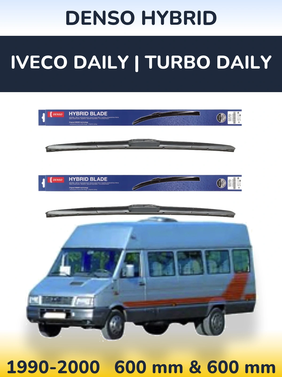 Ștergătoare Denso Hybrid pentru Iveco Daily | Turbo Daily