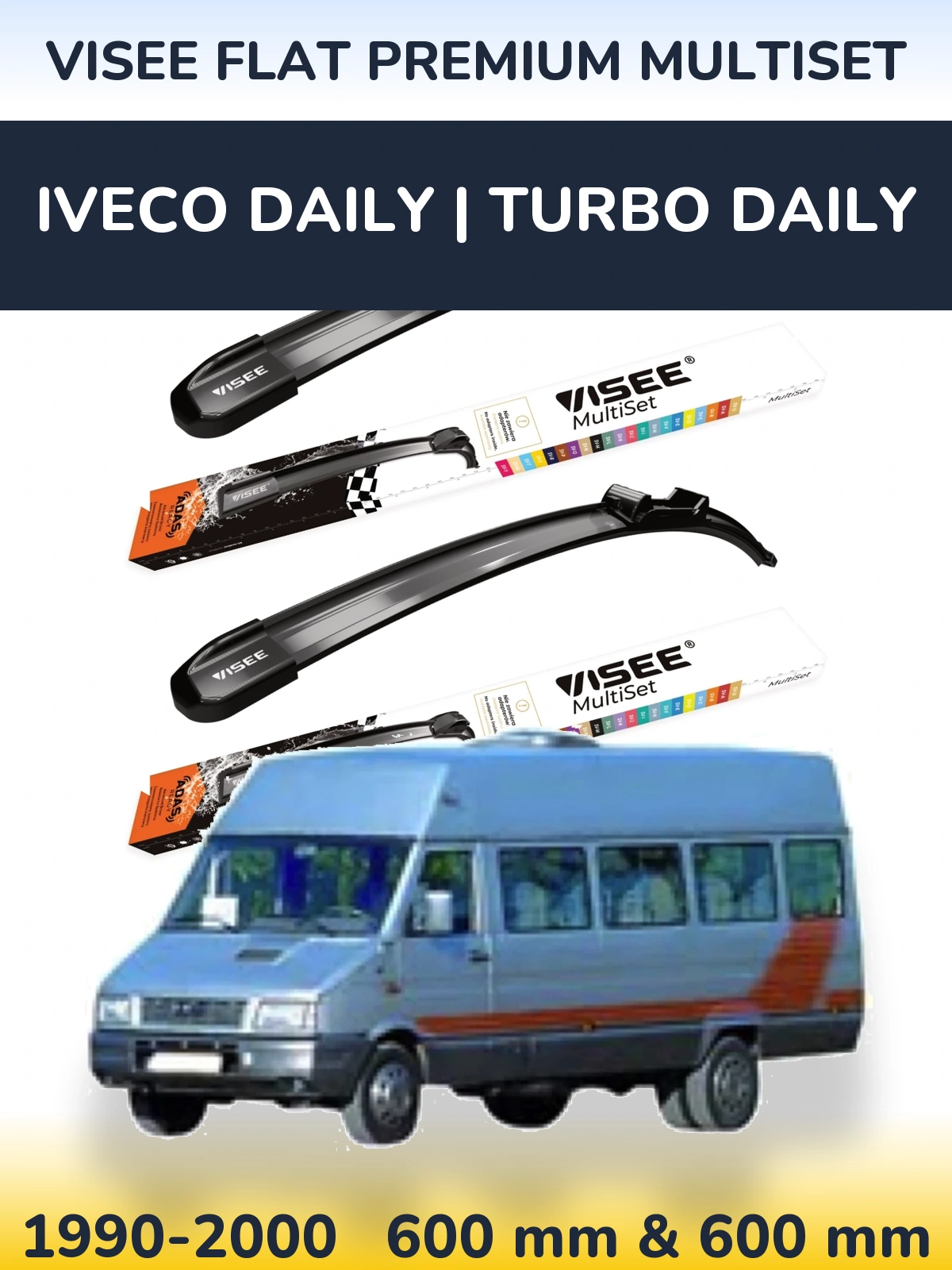 Ștergătoare VISEE FLAT PREMIUM MultiSet pentru Iveco Daily | Turbo Daily