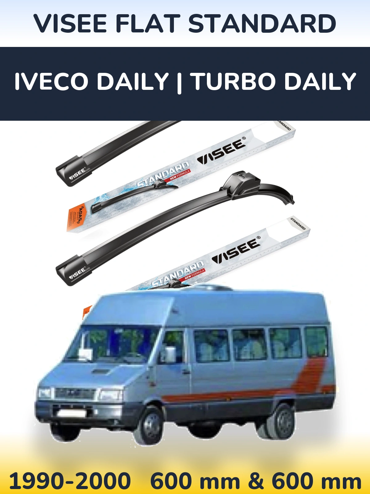 Ștergătoare VISEE FLAT STANDARD pentru Iveco Daily | Turbo Daily