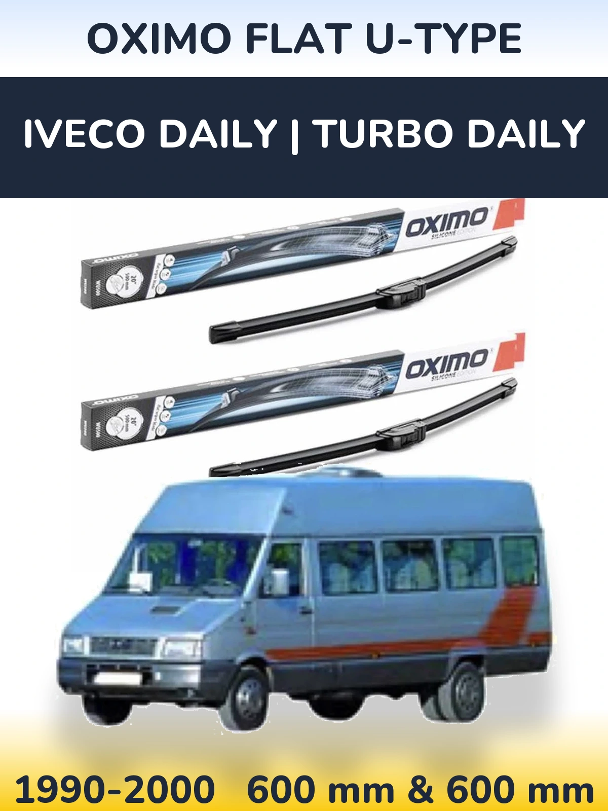 Ștergătoare Oximo Flat U-type pentru Iveco Daily | Turbo Daily