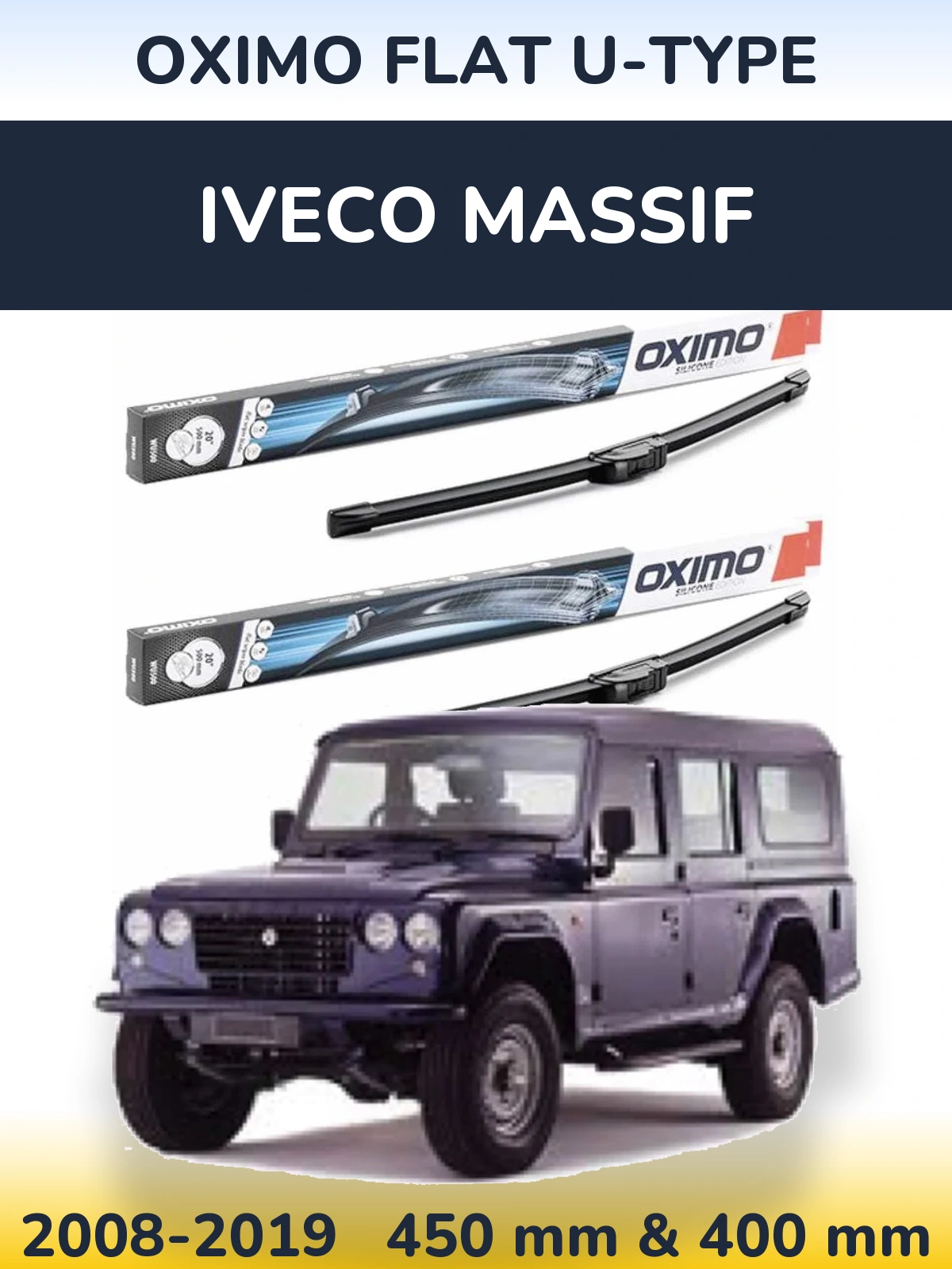 Ștergătoare Oximo Flat U-type pentru Iveco Massif
