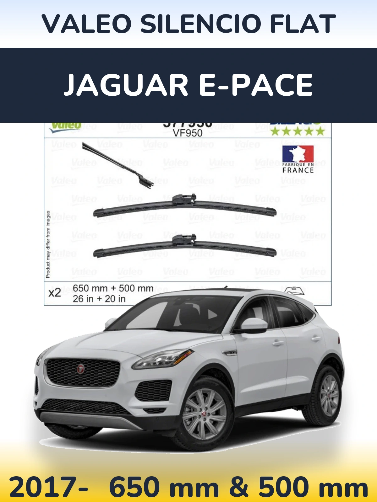 Ștergătoare Valeo Silencio Flat pentru Jaguar E-Pace