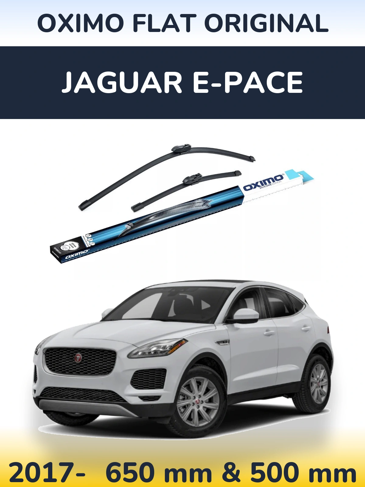 Комплект передніх щіток Oximo Flat Original 650 & 500 мм для Jaguar E-Pace 2017-2026