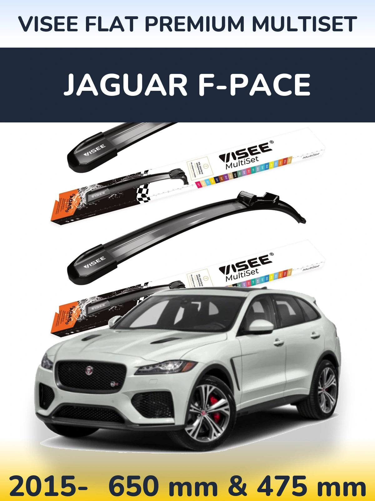 Ștergătoare VISEE FLAT PREMIUM MultiSet pentru Jaguar F-Pace