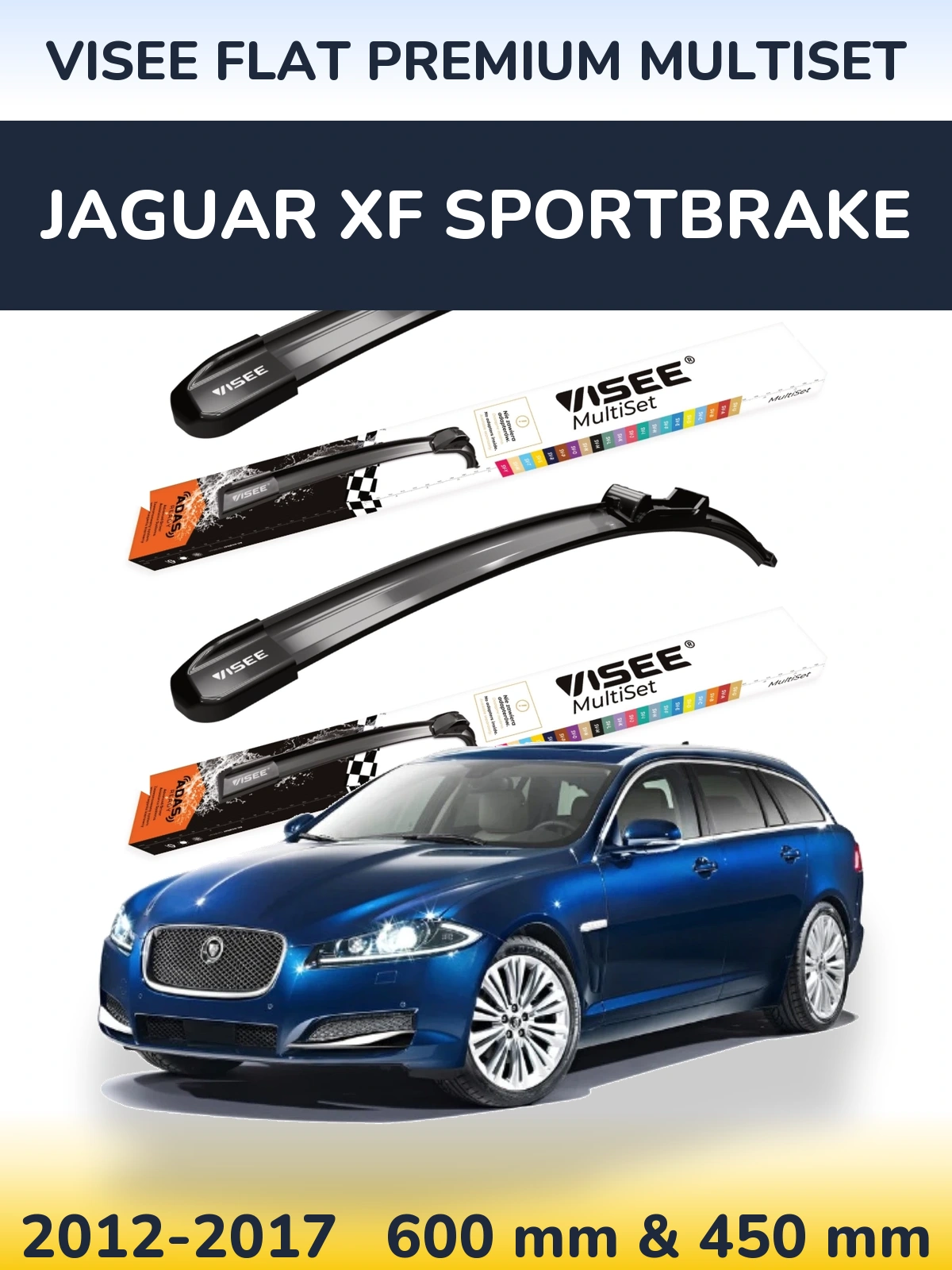 Ștergătoare VISEE FLAT PREMIUM MultiSet pentru Jaguar XF Sportbrake