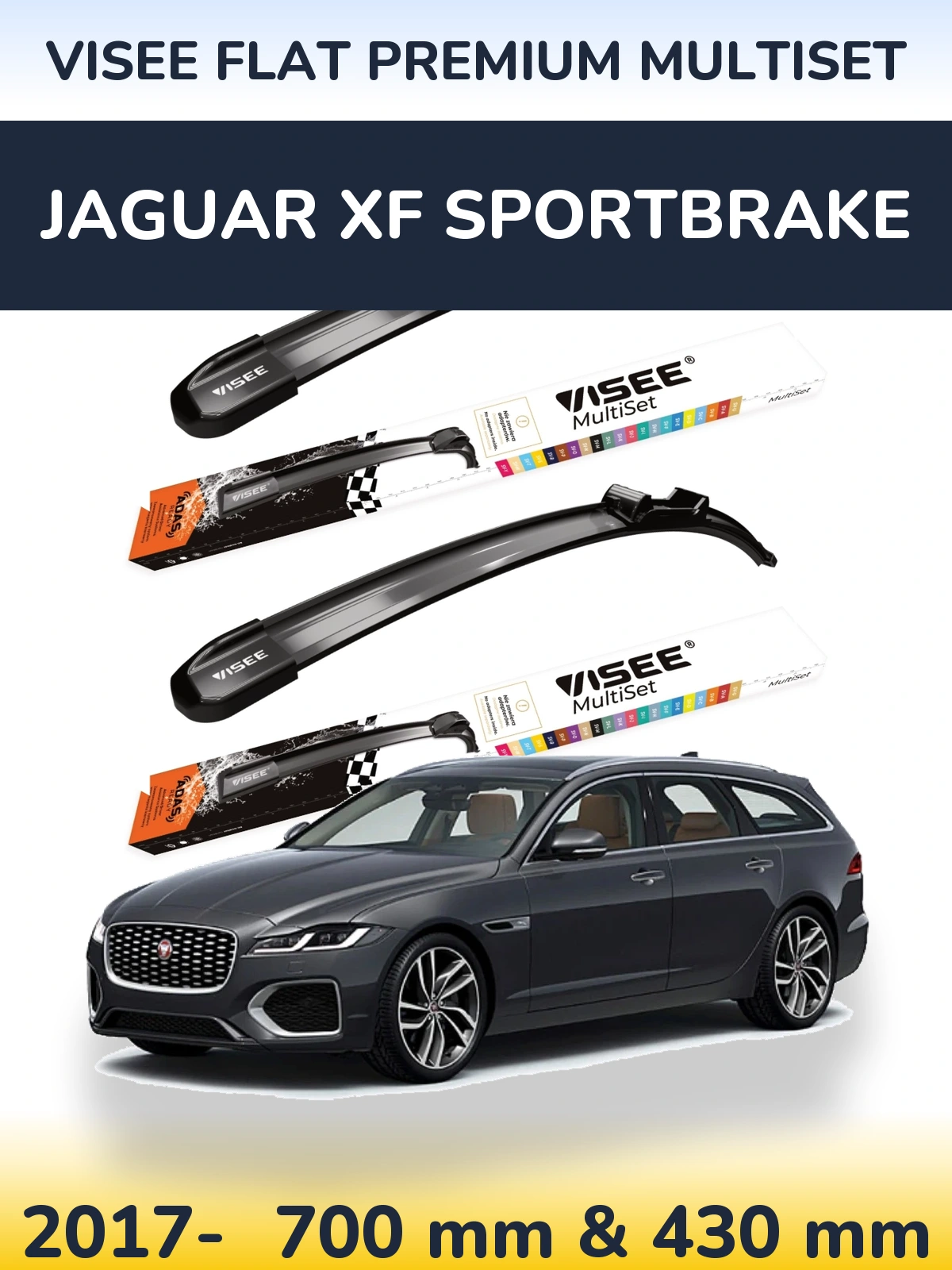 Ștergătoare VISEE FLAT PREMIUM MultiSet pentru Jaguar XF Sportbrake