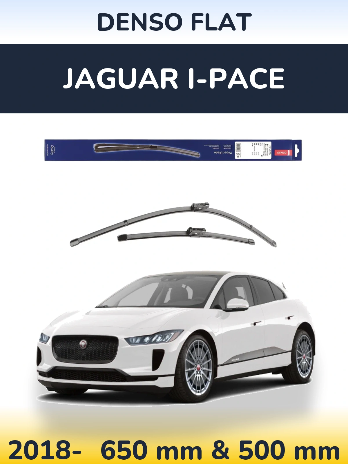 Комплект передних дворников Denso Flat 630 & 500 мм для Jaguar I-Pace 2018-2026