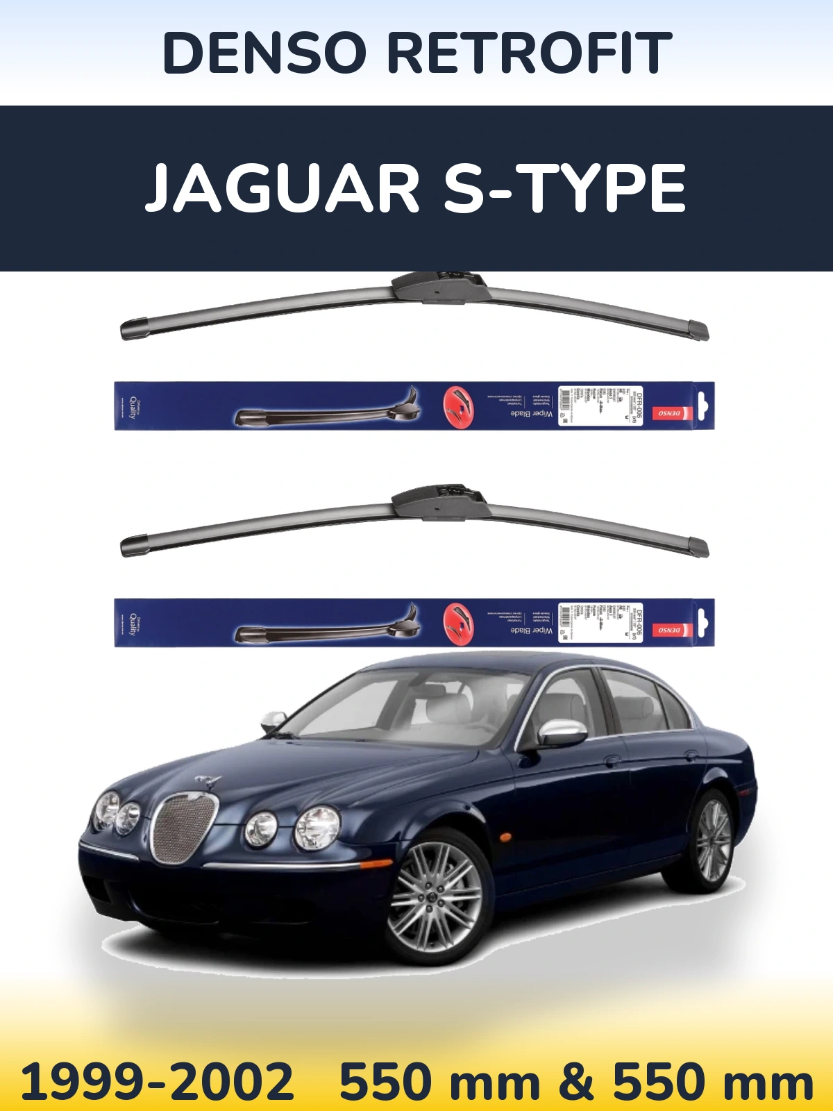 Комплект передних дворников Denso Retrofit 550 & 550 мм для Jaguar S-Типe 1999-2002