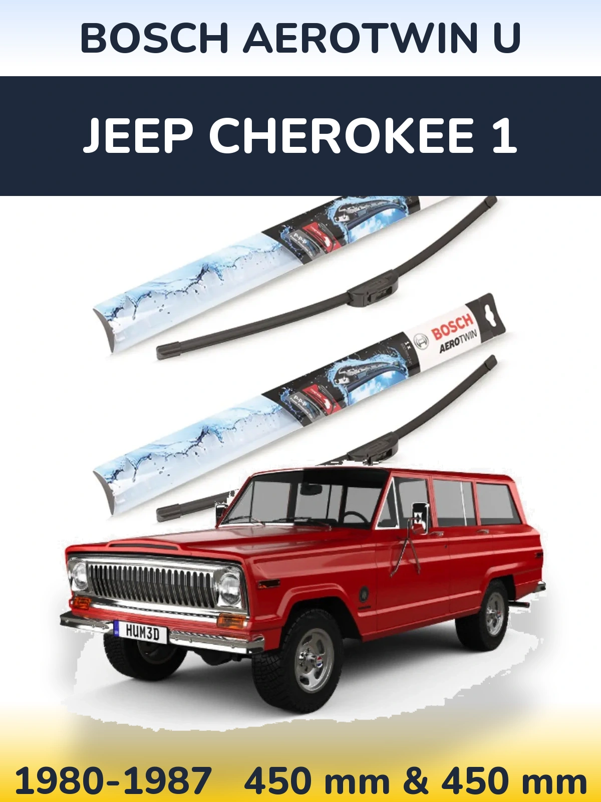 Ștergătoare BOSCH AeroTwin U pentru Jeep Cherokee 1