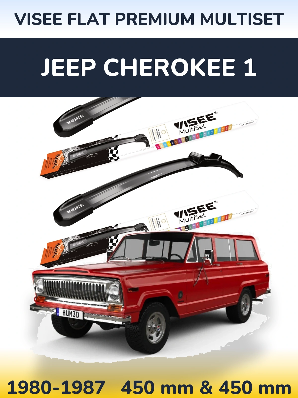 Ștergătoare VISEE FLAT PREMIUM MultiSet pentru Jeep Cherokee 1