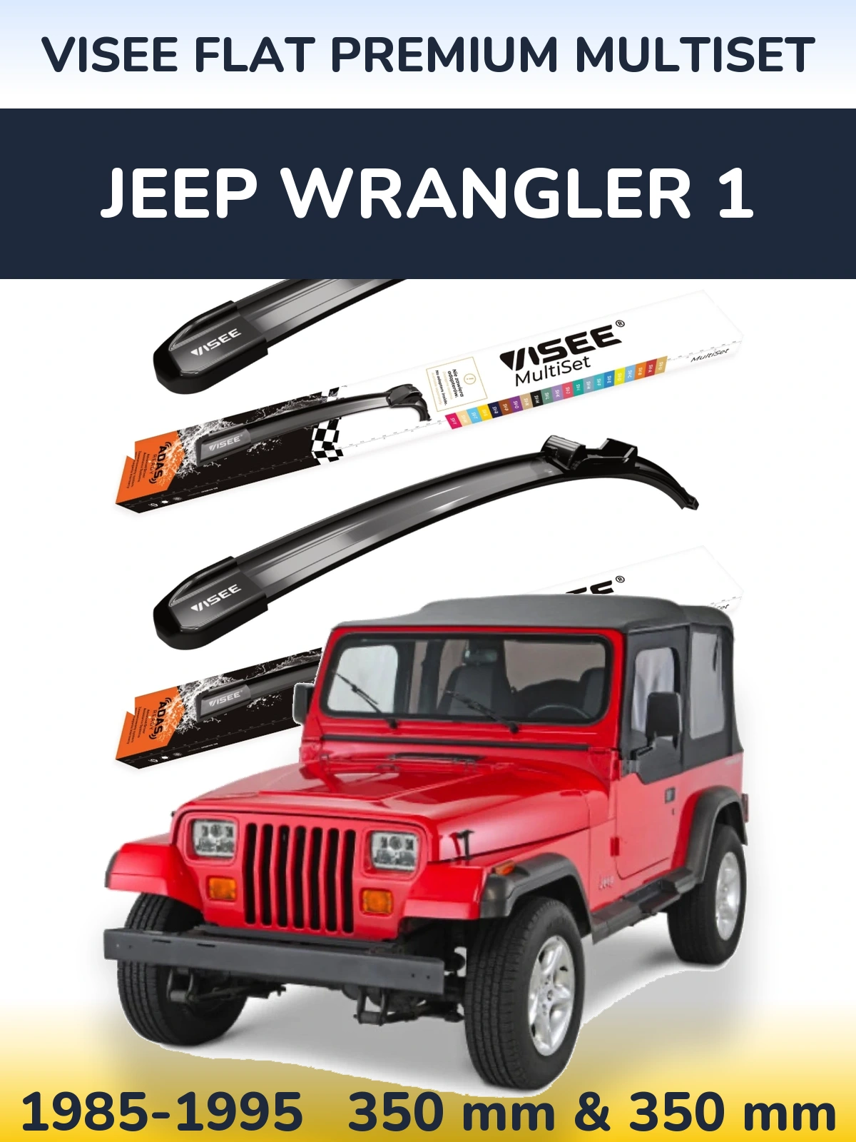 Ștergătoare VISEE FLAT PREMIUM MultiSet pentru Jeep Wrangler 1