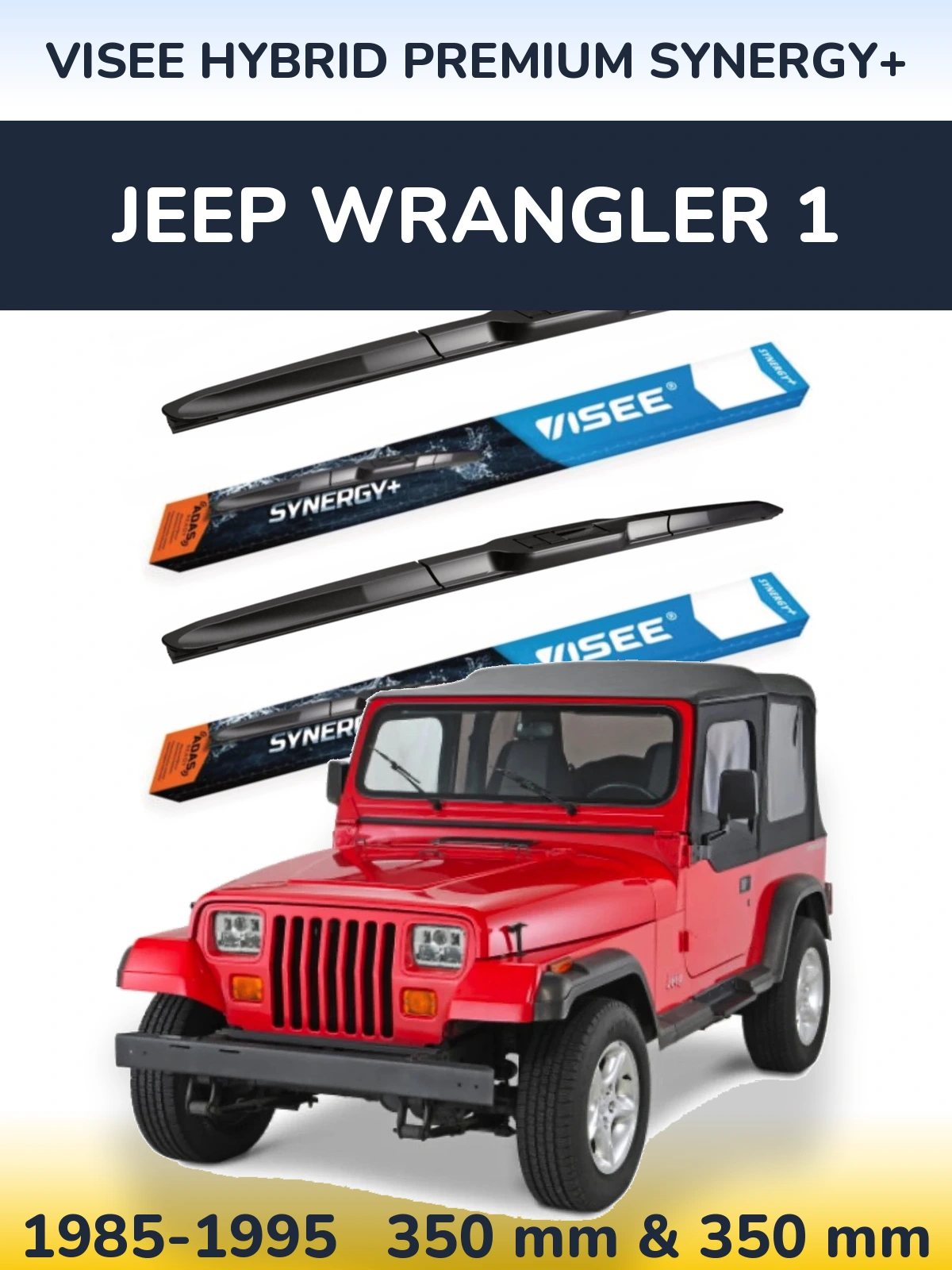 Ștergătoare VISEE HYBRID PREMIUM SYNERGY+ pentru Jeep Wrangler 1
