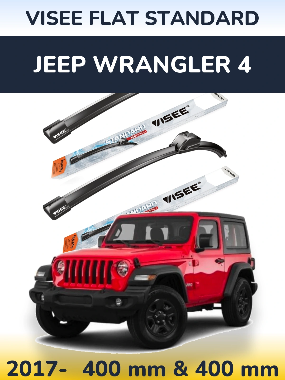 Ștergătoare VISEE FLAT STANDARD pentru Jeep Wrangler 4