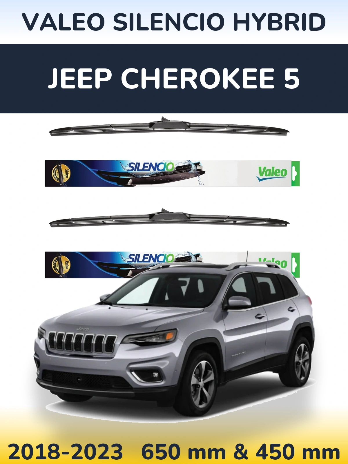 Ștergătoare Valeo Silencio Hybrid pentru Jeep Cherokee 5