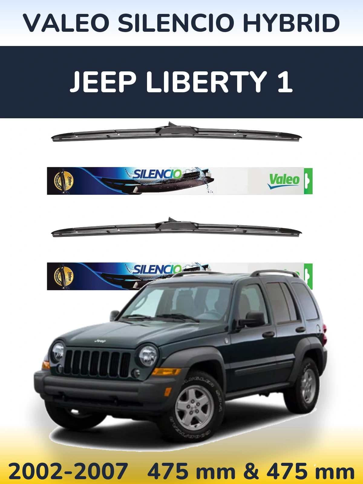 Ștergătoare Valeo Silencio Hybrid pentru Jeep Liberty 1
