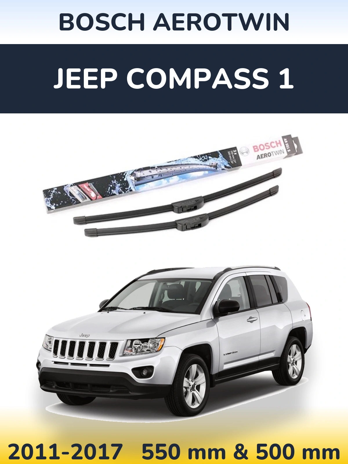 Ștergătoare BOSCH AeroTwin pentru Jeep Compass 1