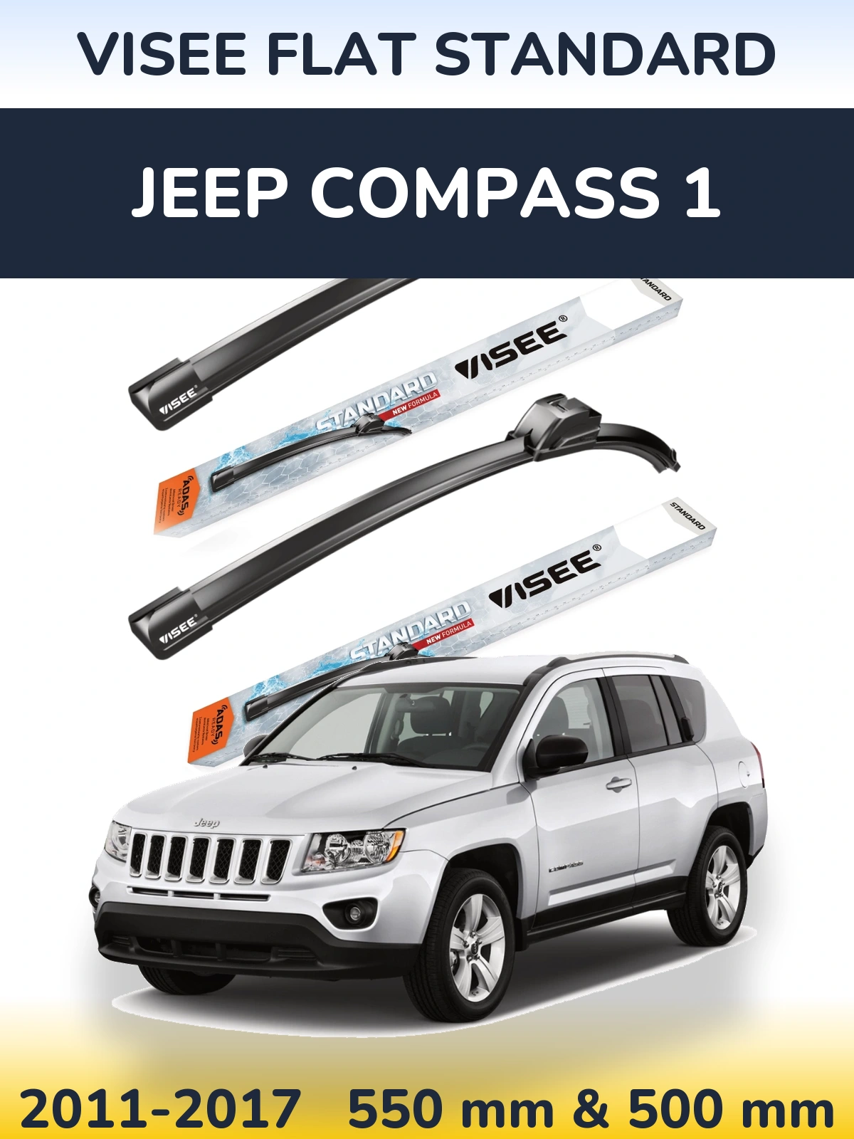 Ștergătoare VISEE FLAT STANDARD pentru Jeep Compass 1
