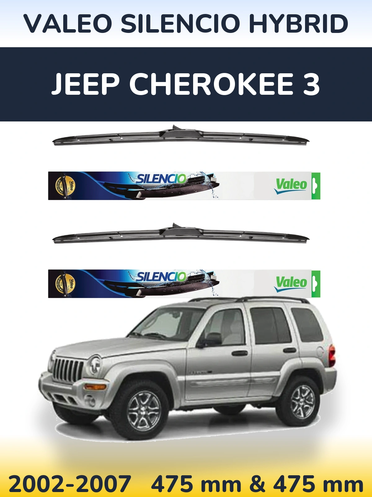 Ștergătoare Valeo Silencio Hybrid pentru Jeep Cherokee 3