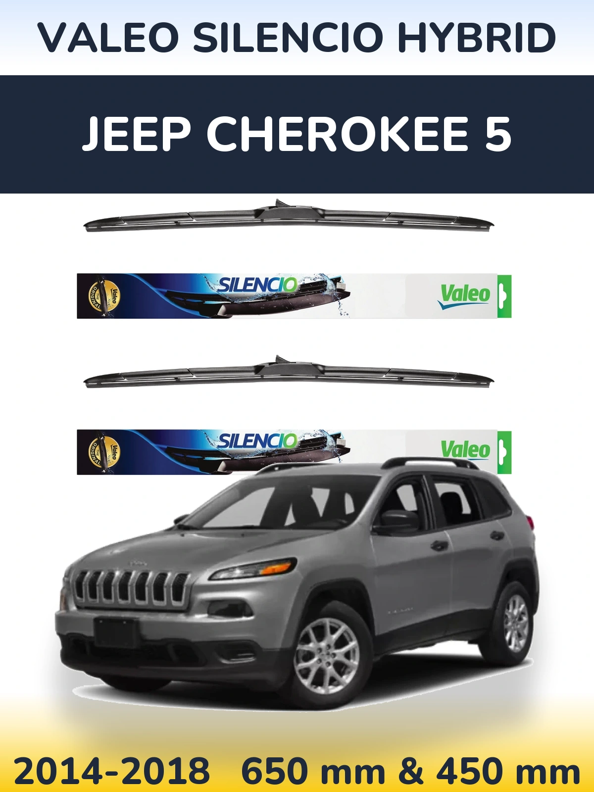 Ștergătoare Valeo Silencio Hybrid pentru Jeep Cherokee 5