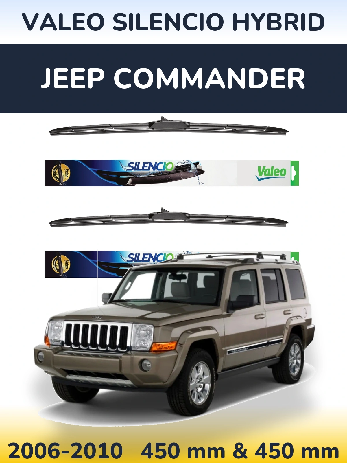 Ștergătoare Valeo Silencio Hybrid pentru Jeep Commander
