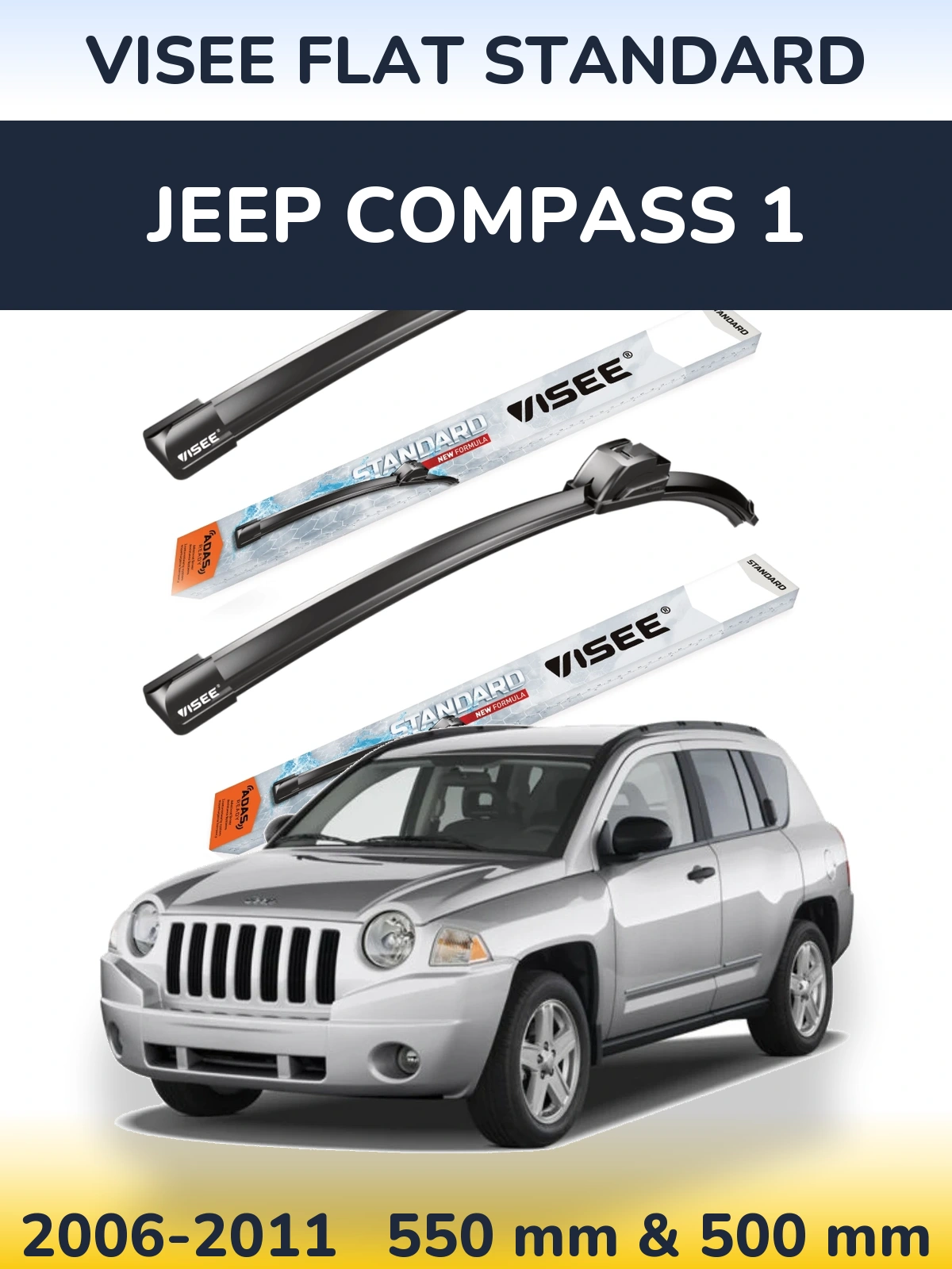 Ștergătoare VISEE FLAT STANDARD pentru Jeep Compass 1