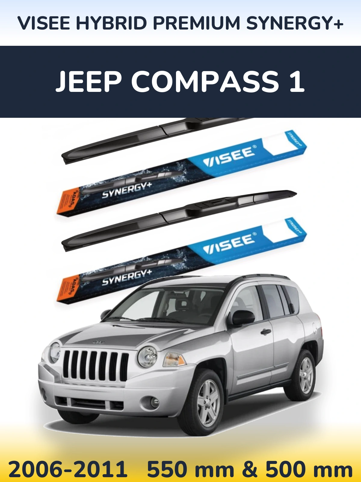 Ștergătoare VISEE HYBRID PREMIUM SYNERGY+ pentru Jeep Compass 1