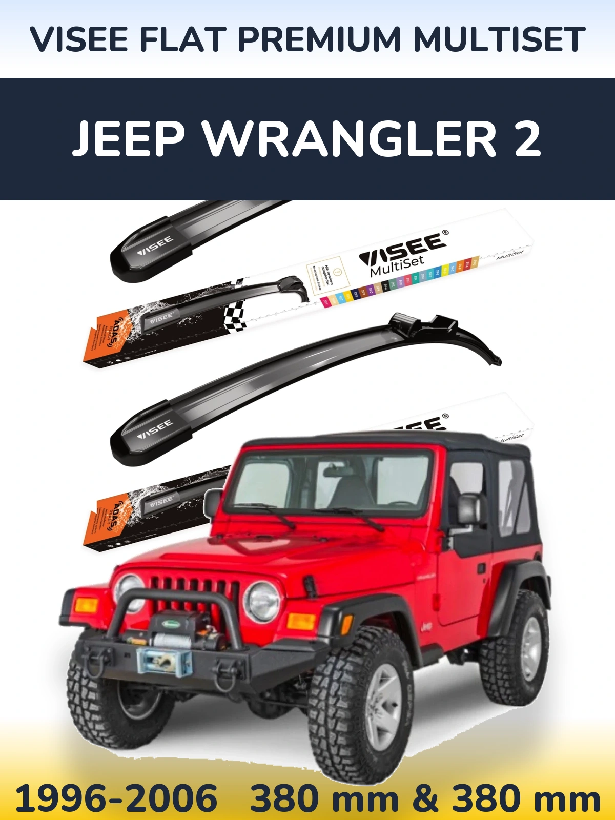 Ștergătoare VISEE FLAT PREMIUM MultiSet pentru Jeep Wrangler 2
