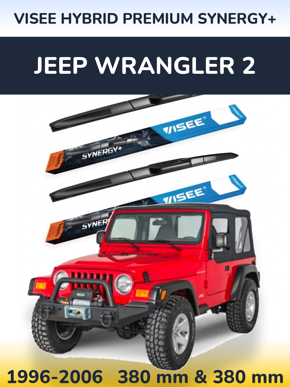 Ștergătoare VISEE HYBRID PREMIUM SYNERGY+ pentru Jeep Wrangler 2