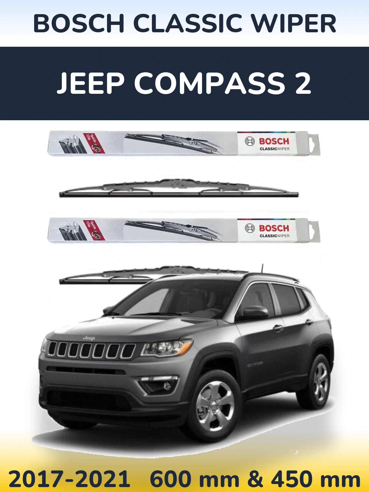 Ștergătoare BOSCH Classic Wiper pentru Jeep Compass 2