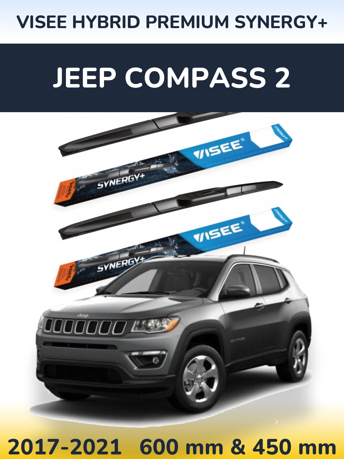Ștergătoare VISEE HYBRID PREMIUM SYNERGY+ pentru Jeep Compass 2