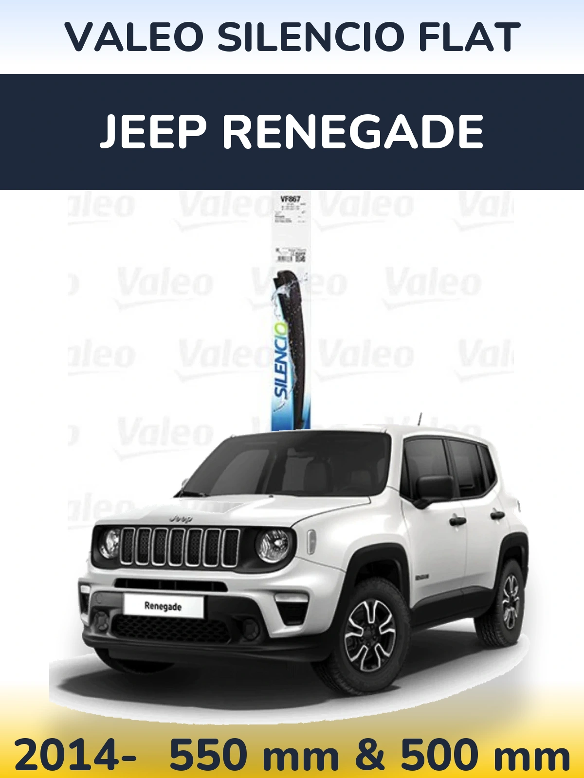 Ștergătoare Valeo Silencio Flat pentru Jeep Renegade