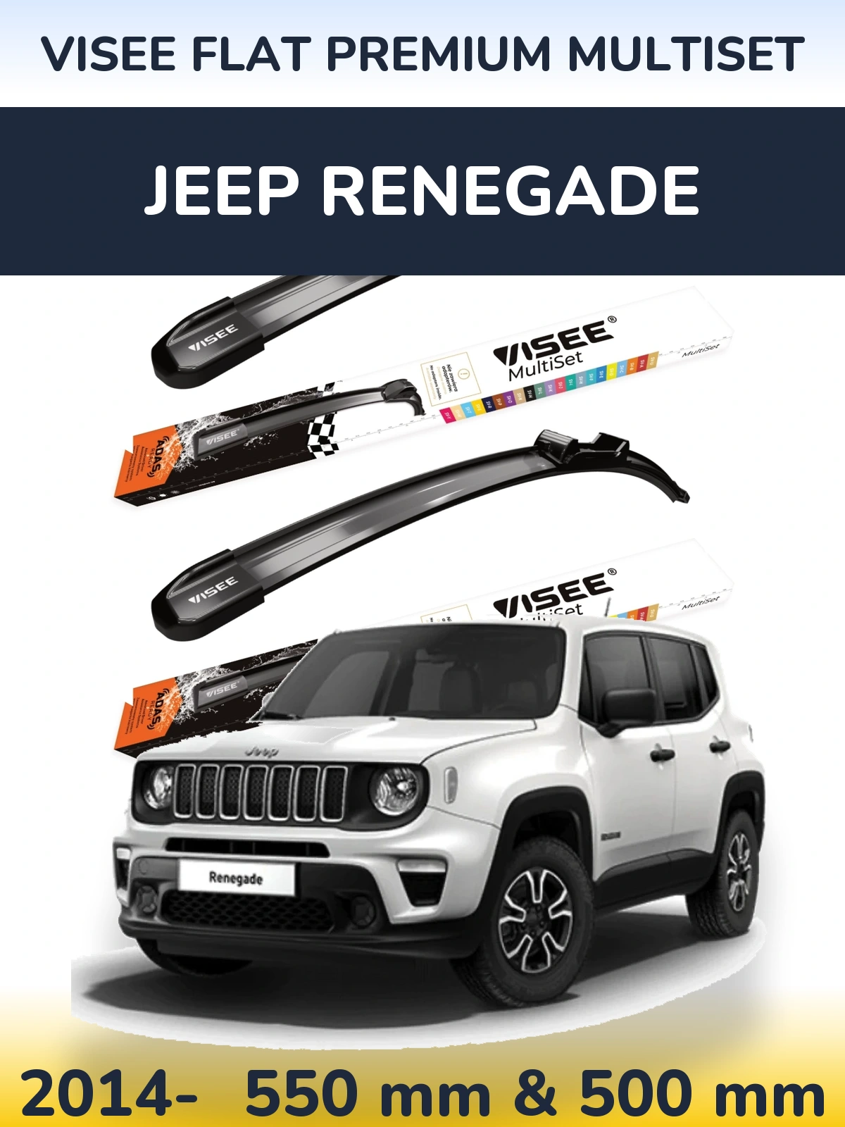 Ștergătoare VISEE FLAT PREMIUM MultiSet pentru Jeep Renegade