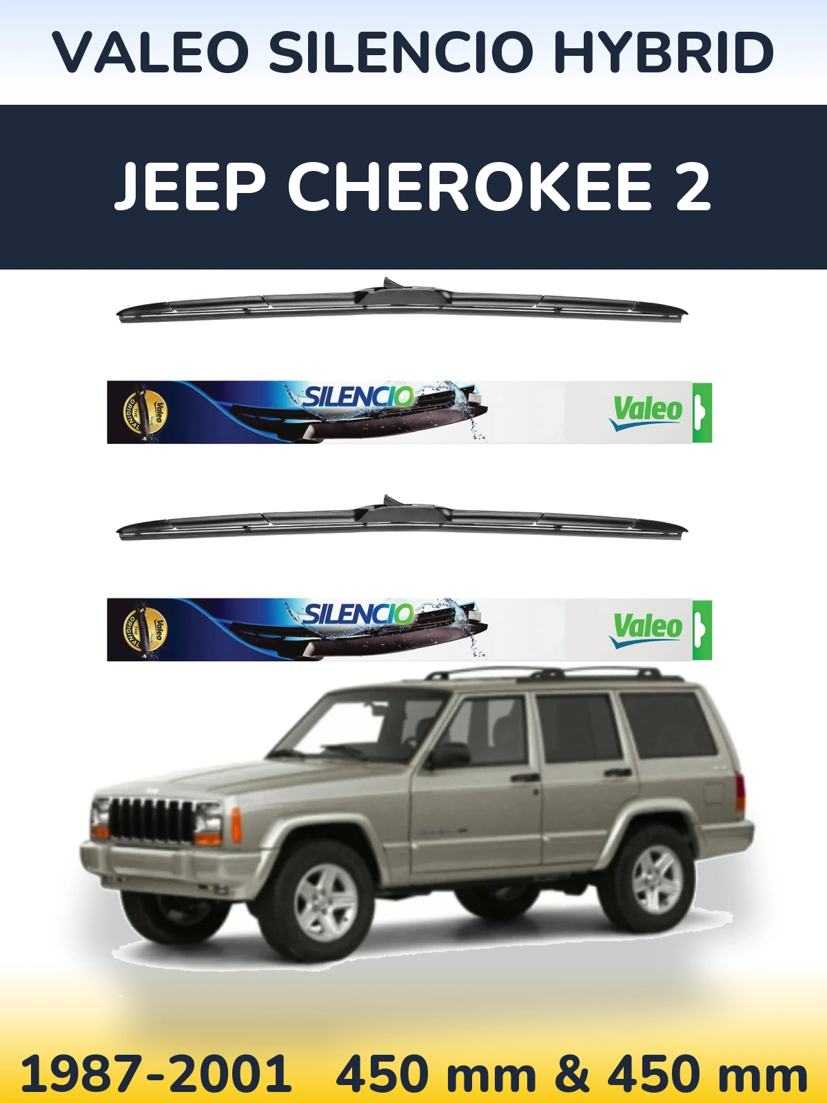 Ștergătoare Valeo Silencio Hybrid pentru Jeep Cherokee 2