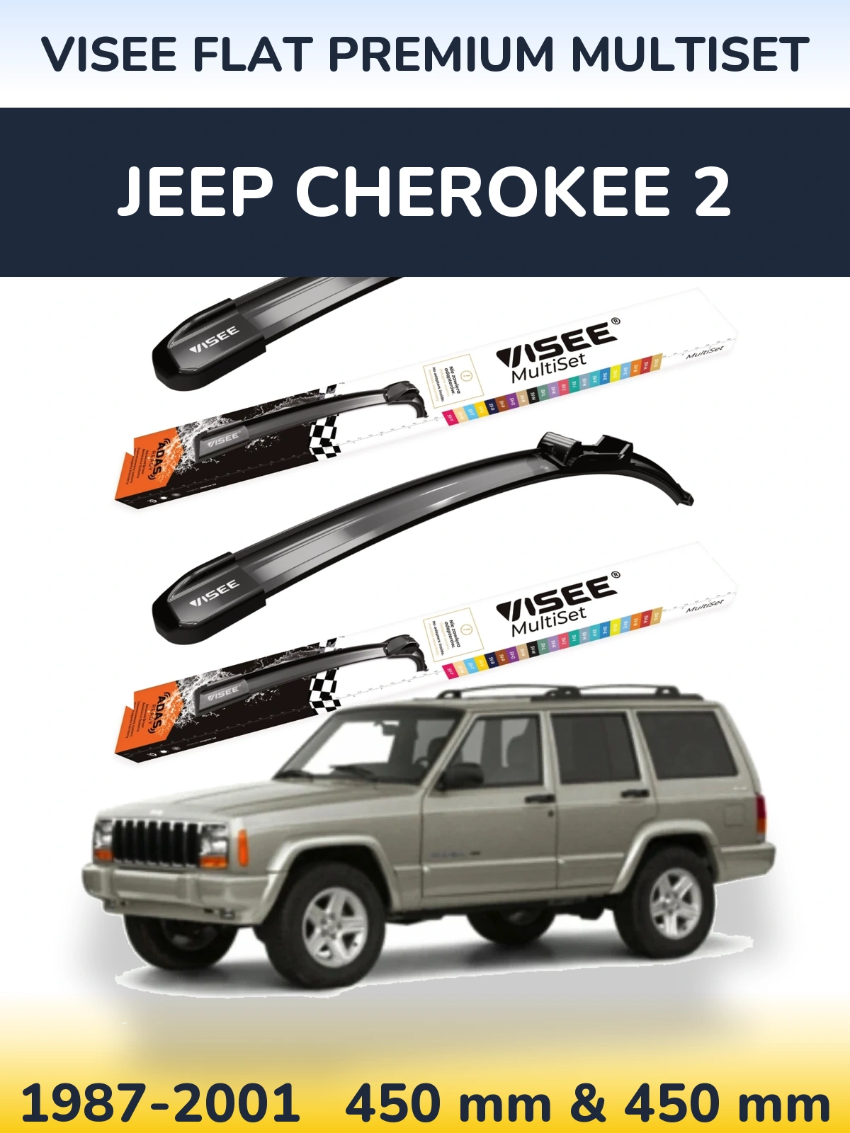 Ștergătoare VISEE FLAT PREMIUM MultiSet pentru Jeep Cherokee 2