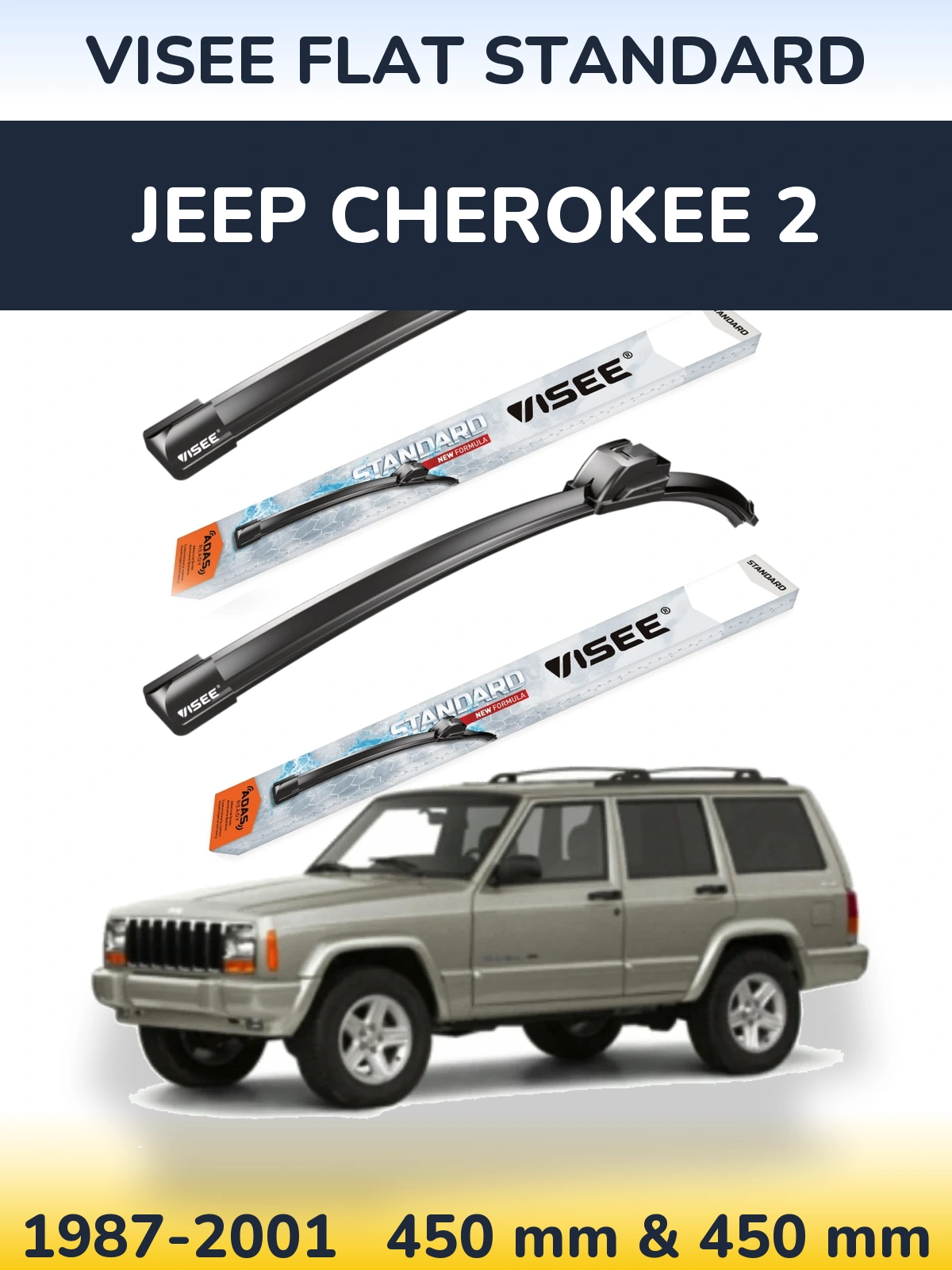 Ștergătoare VISEE FLAT STANDARD pentru Jeep Cherokee 2