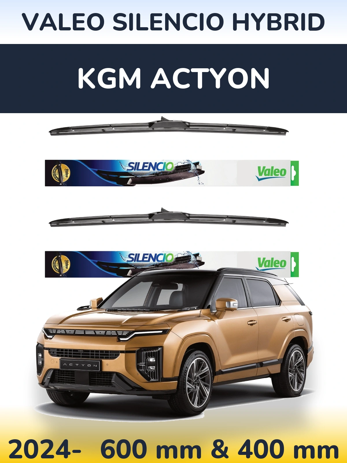 Ștergătoare Valeo Silencio Hybrid pentru KGM Actyon