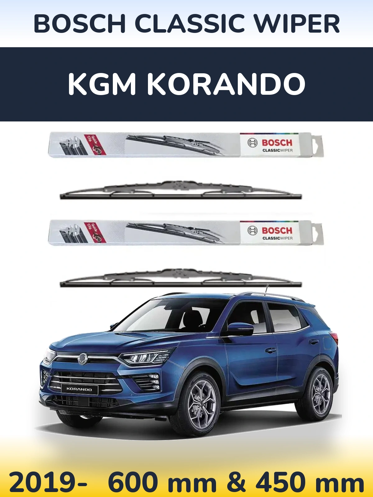 Ștergătoare BOSCH Classic Wiper pentru KGM Korando